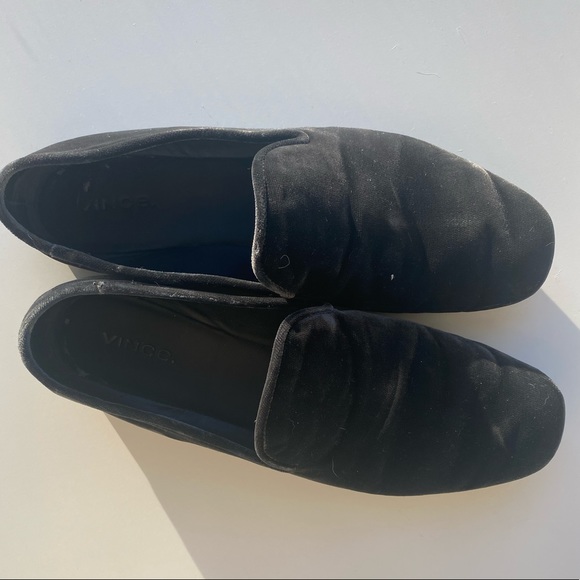 Vince Black Velvet Loafers - Picture 3 of 9